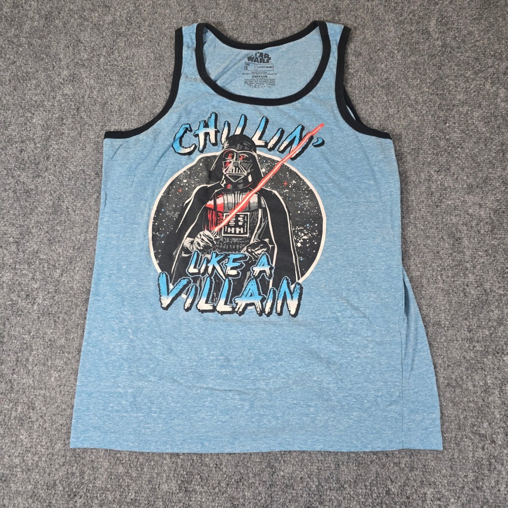 Star Wars Darth Vader Chillin Like A‎ Villain Graphic Tank Top Mens Small